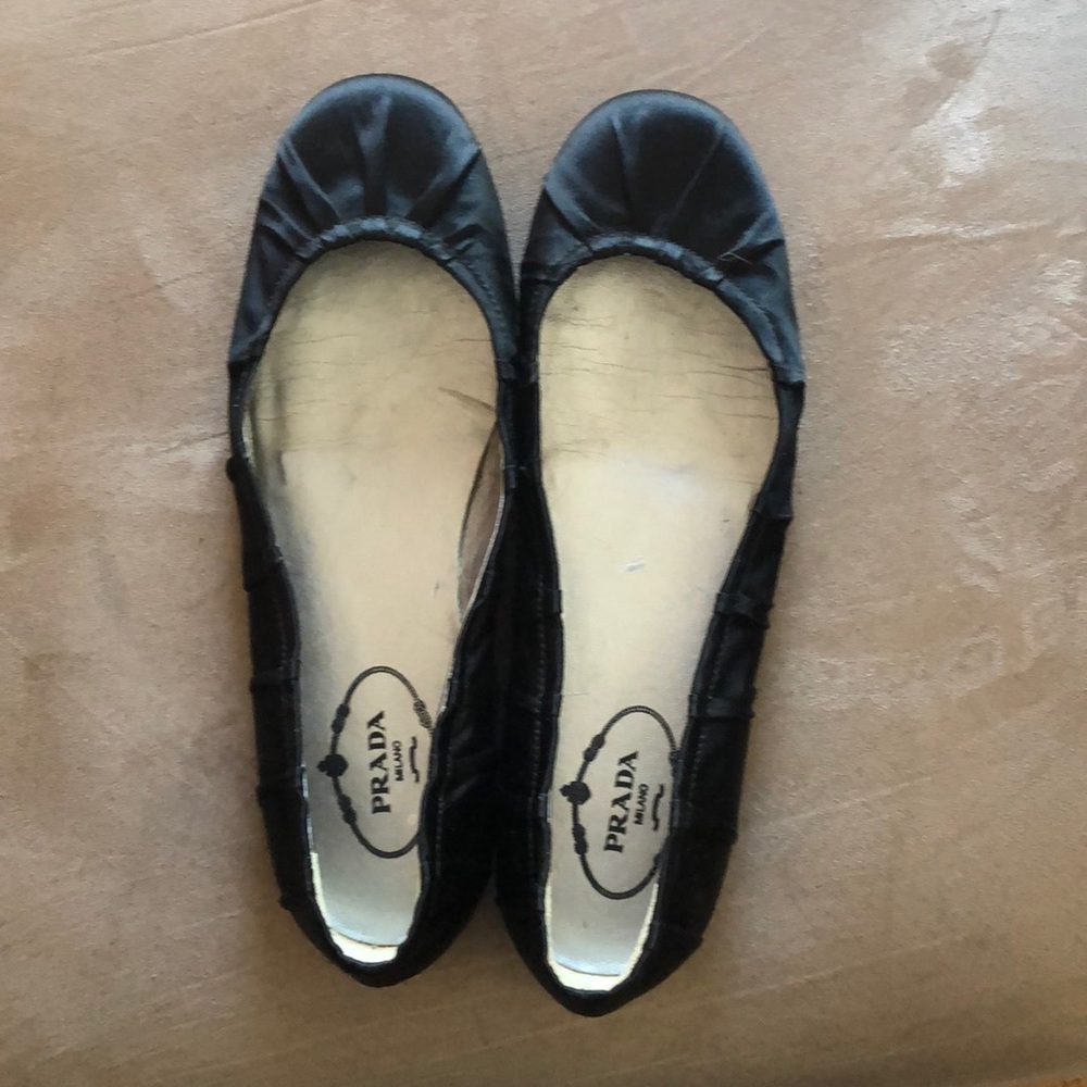 Prada black flats size 37